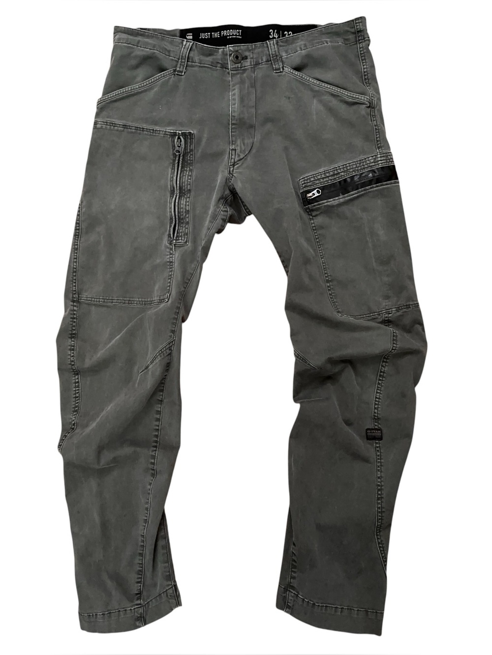 G-Star Raw Powell 3D Tapered Cuffed Pants Mens 34x32 Cargo Pocket Army Green